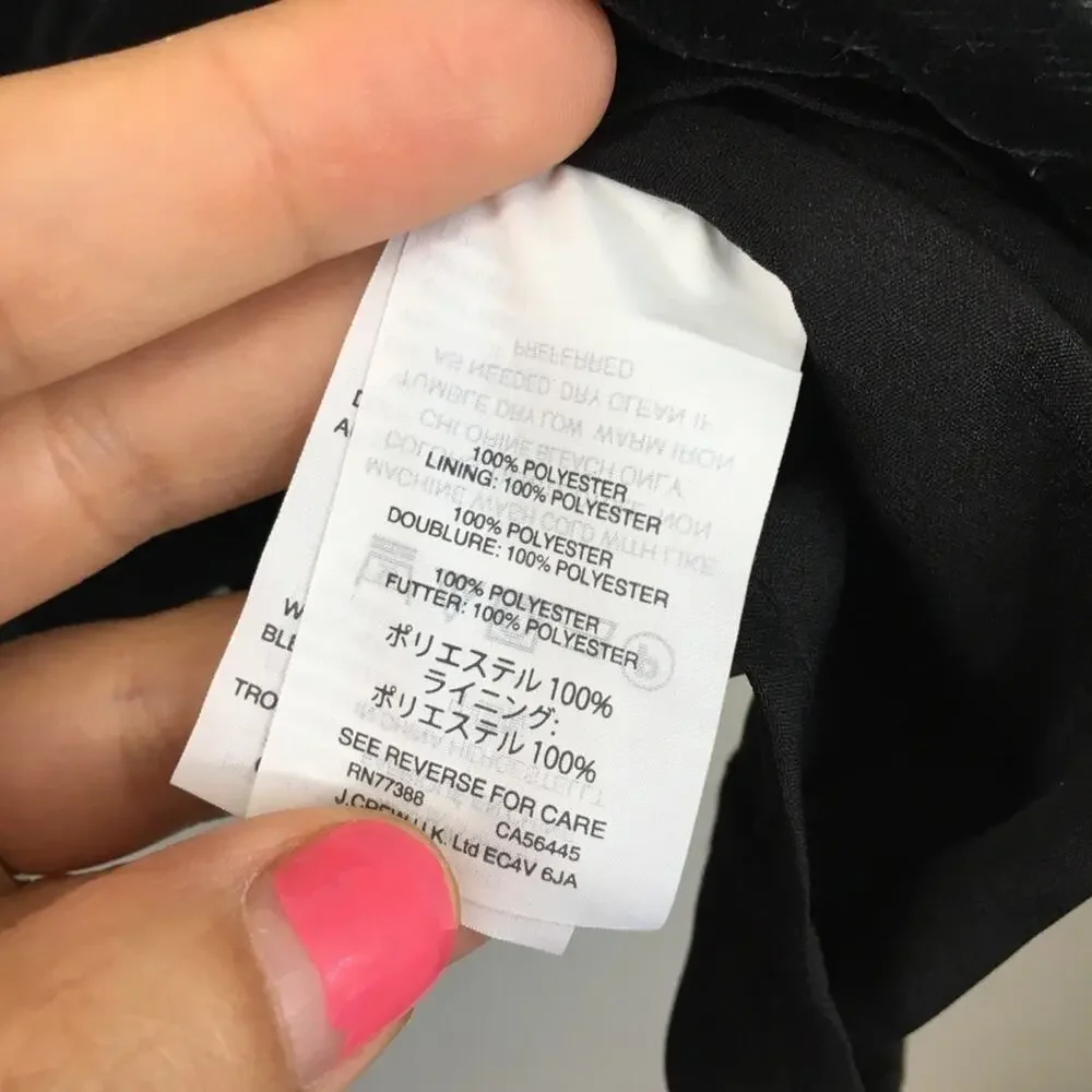 NWT J. Crew black peplum velvet tank top